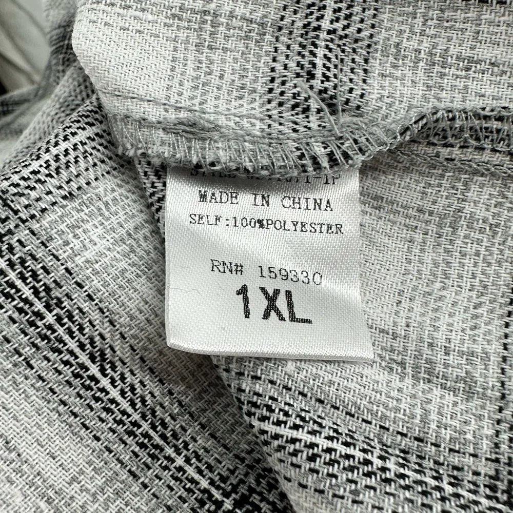 Heyson Make your Mark Top size 1X Plaid Long Sleeves Babydoll NWT